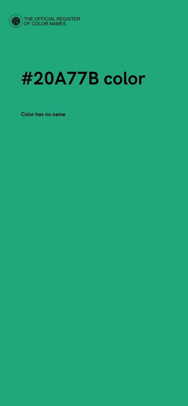 #20A77B color image