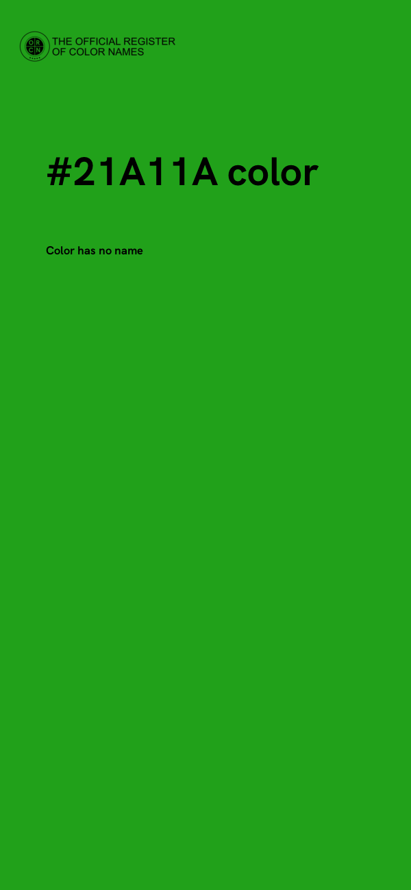 #21A11A color image