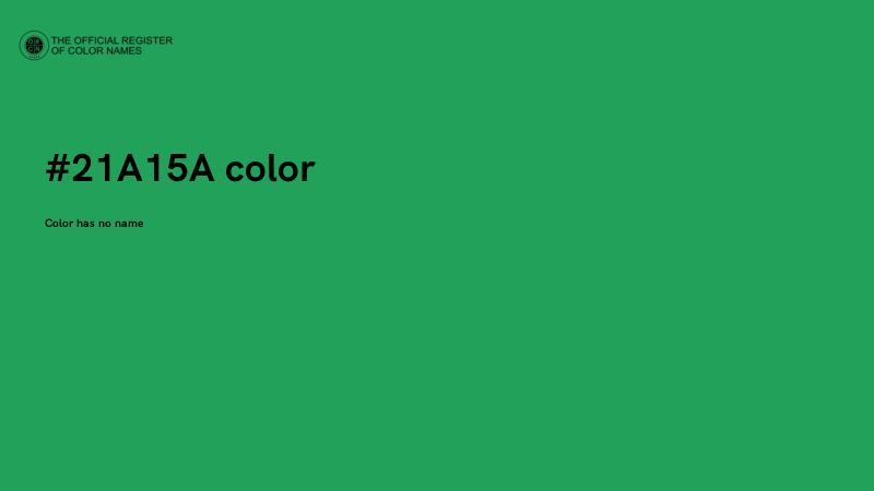 #21A15A color image