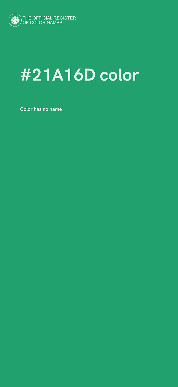 #21A16D color image