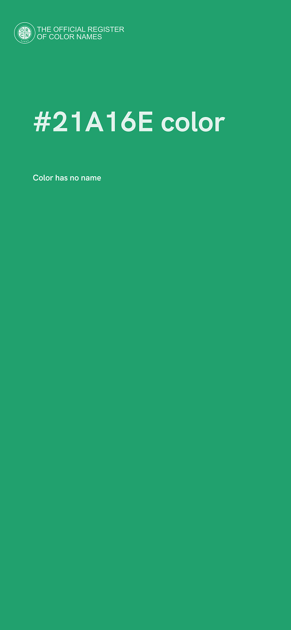 #21A16E color image