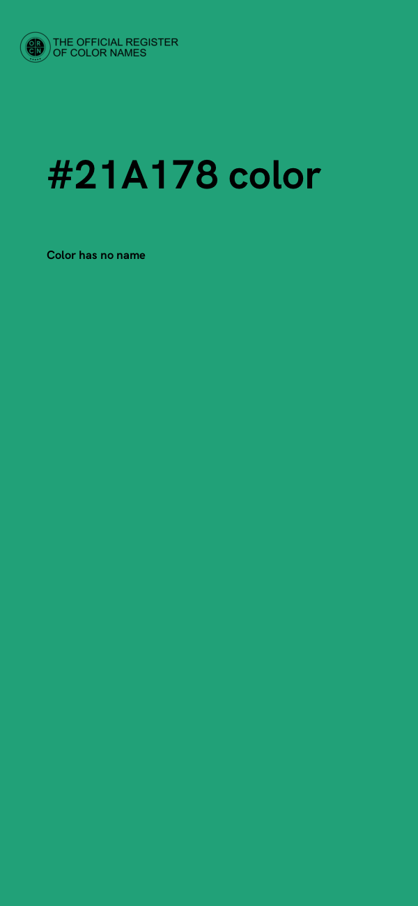 #21A178 color image