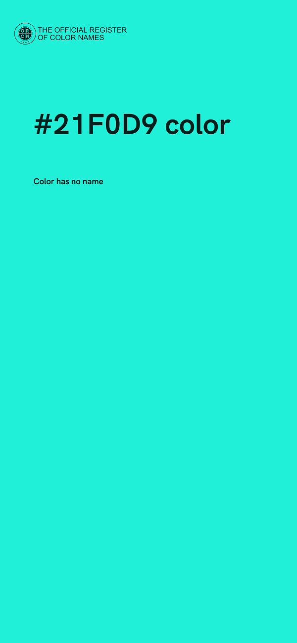 #21F0D9 color image