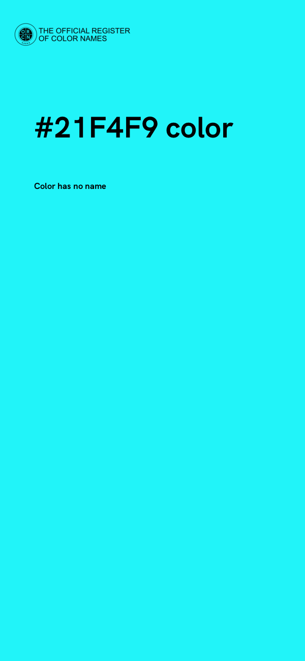 #21F4F9 color image