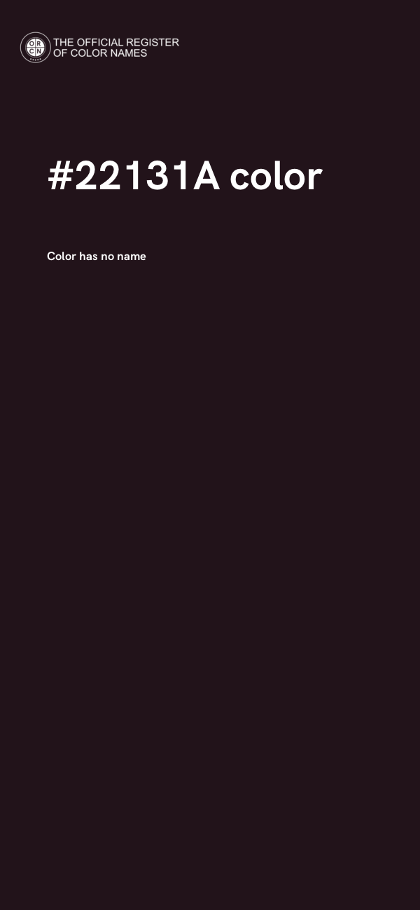 #22131A color image