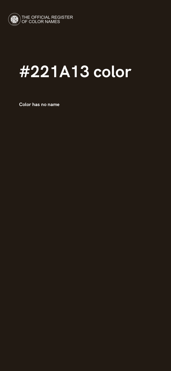 #221A13 color image