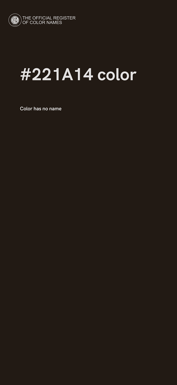 #221A14 color image
