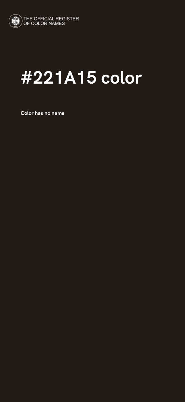 #221A15 color image