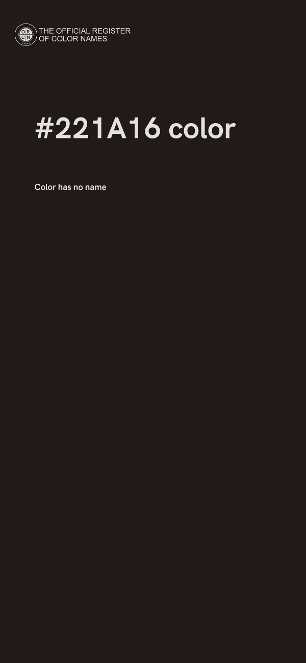 #221A16 color image