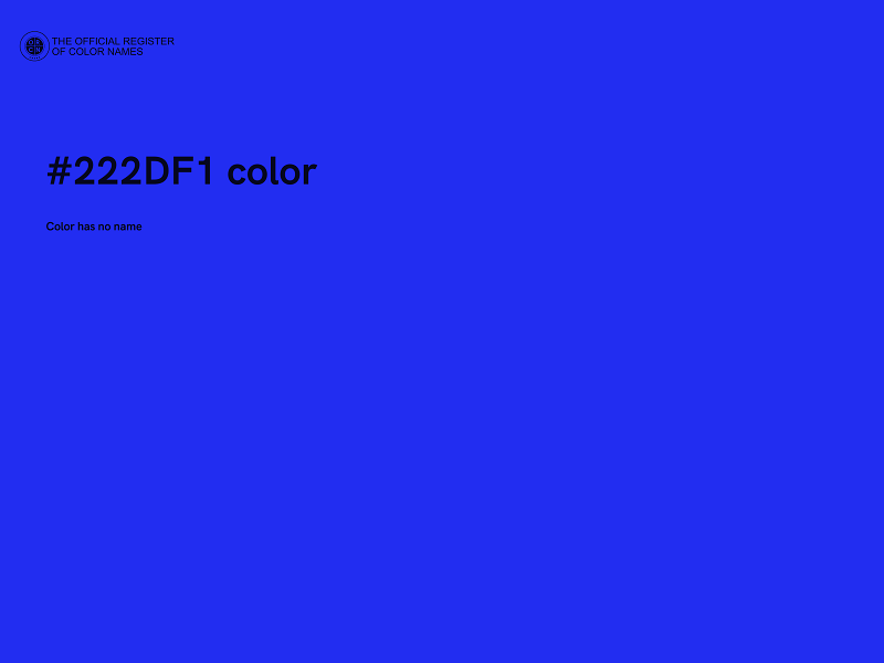 #222DF1 color image