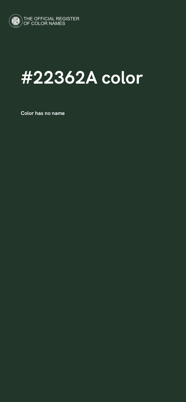#22362A color image