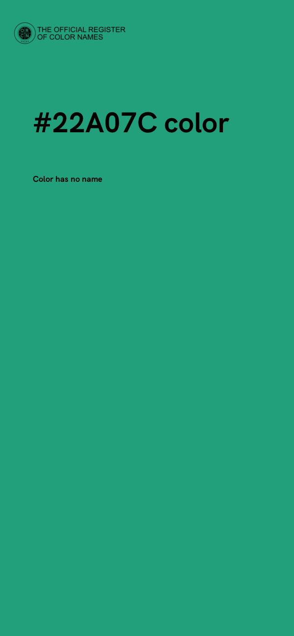 #22A07C color image