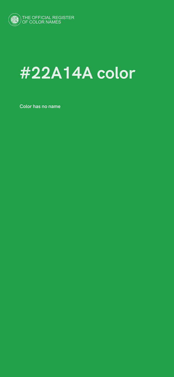 #22A14A color image