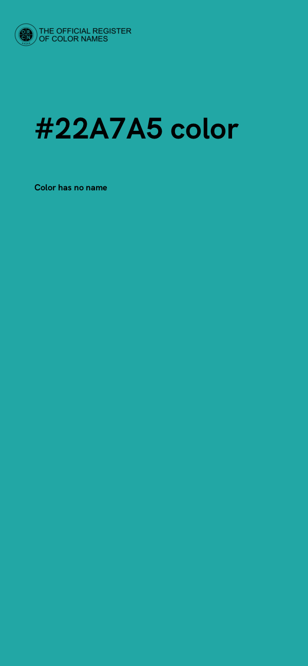 #22A7A5 color image