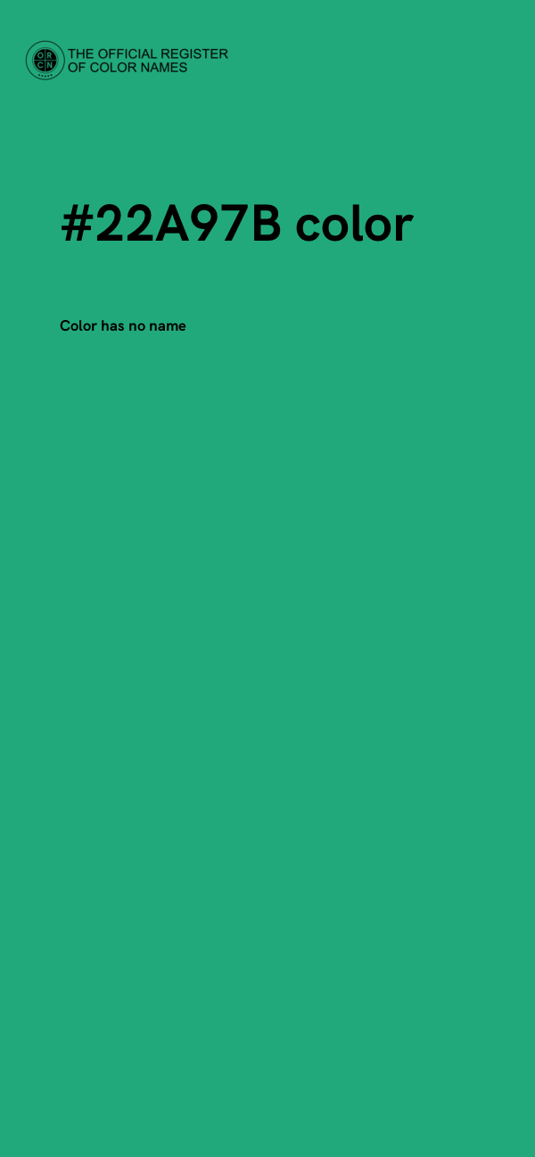 #22A97B color image