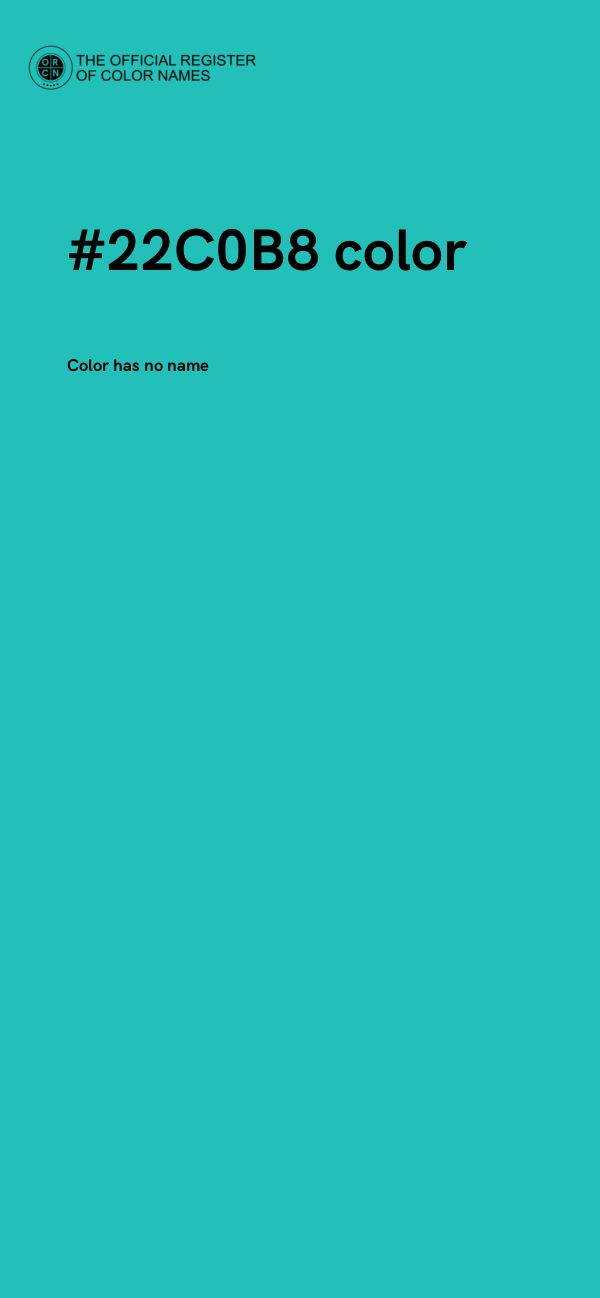 #22C0B8 color image