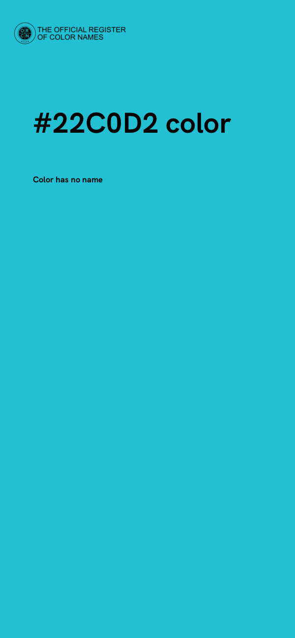 #22C0D2 color image