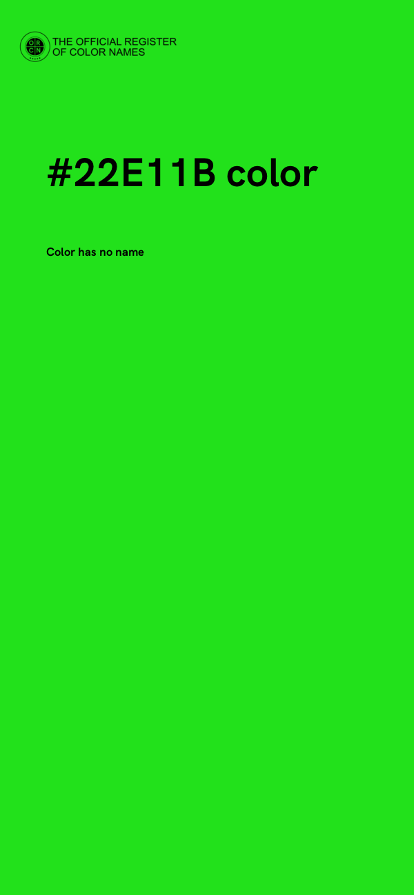 #22E11B color image