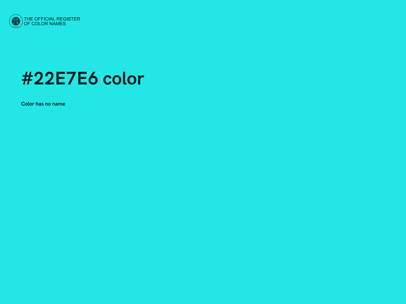 #22E7E6 color image