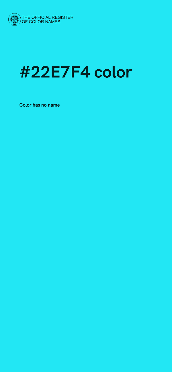 #22E7F4 color image