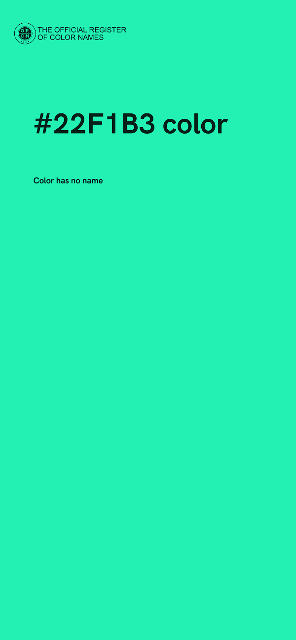 #22F1B3 color image