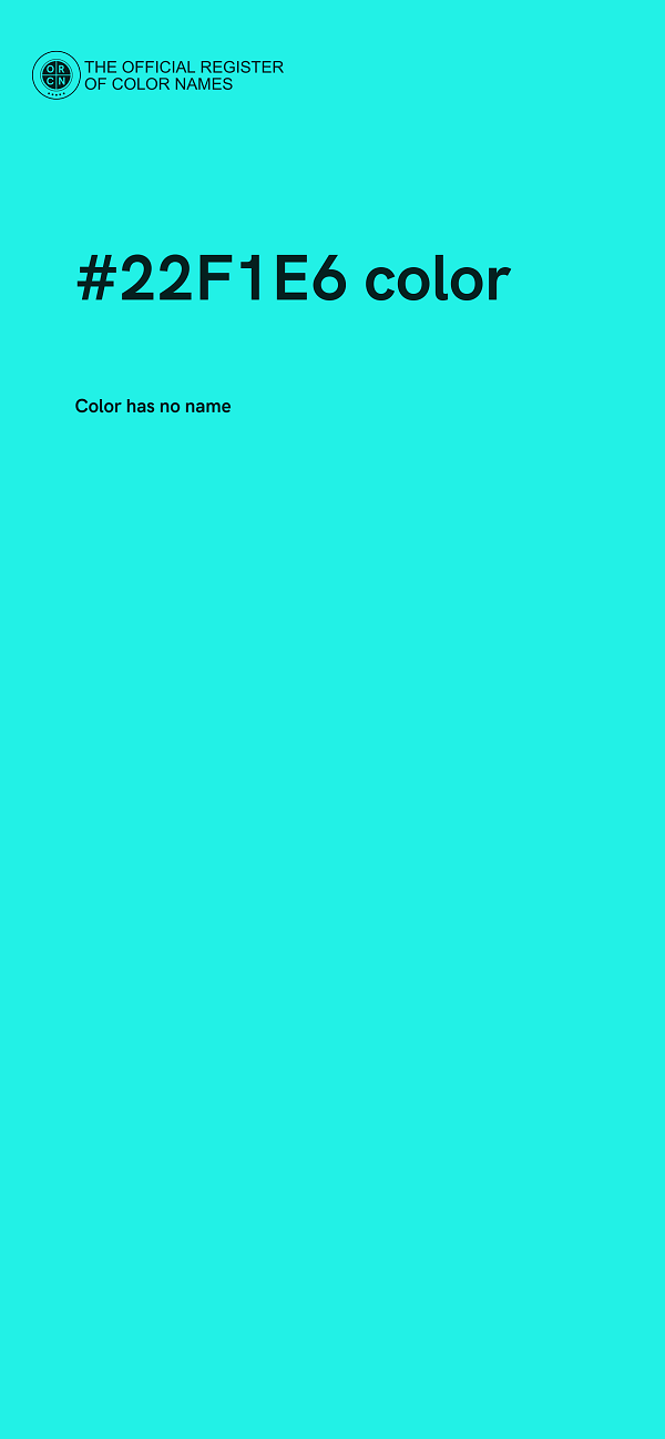 #22F1E6 color image