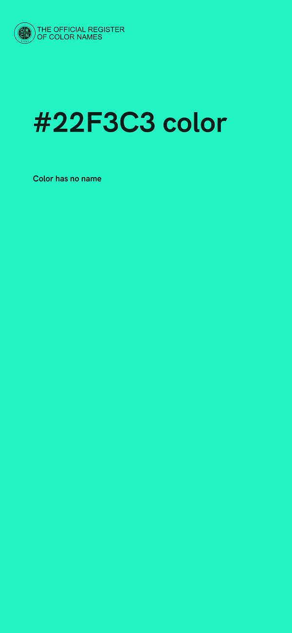 #22F3C3 color image