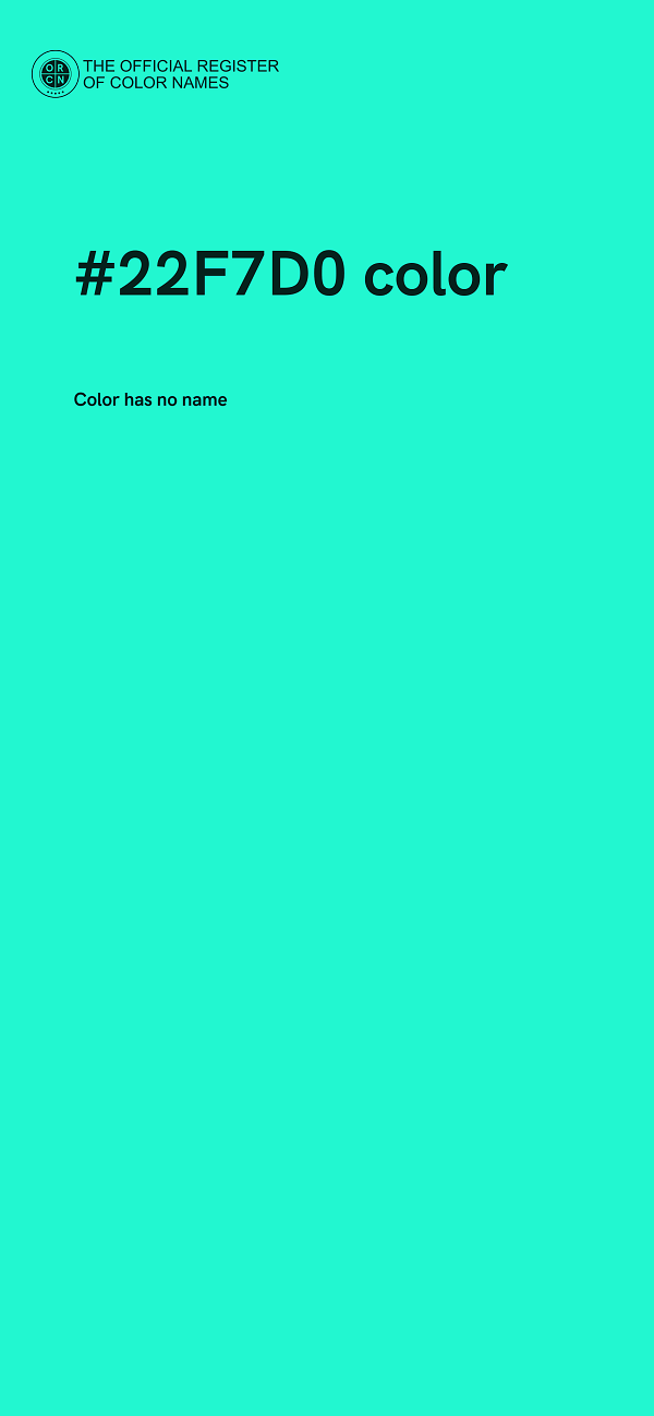 #22F7D0 color image