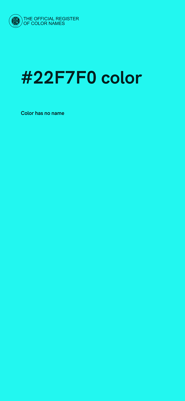 #22F7F0 color image