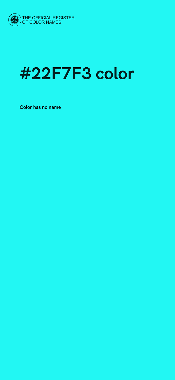 #22F7F3 color image