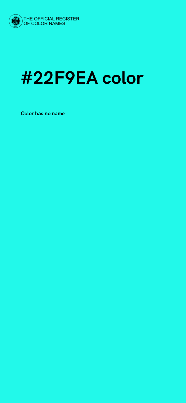 #22F9EA color image