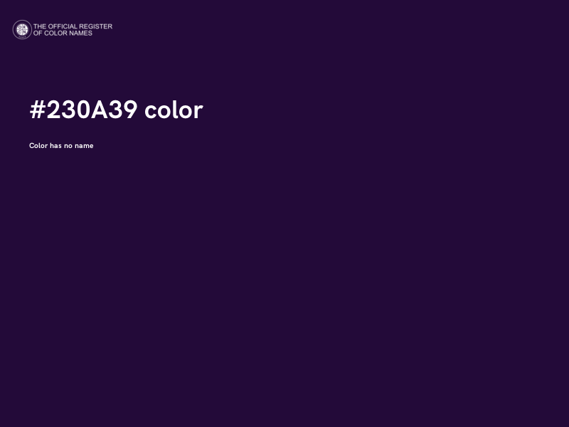 #230A39 color image