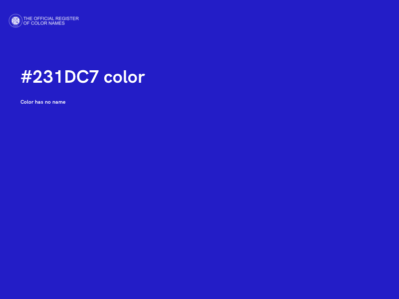 #231DC7 color image