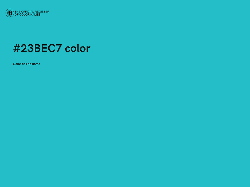 #23BEC7 color image