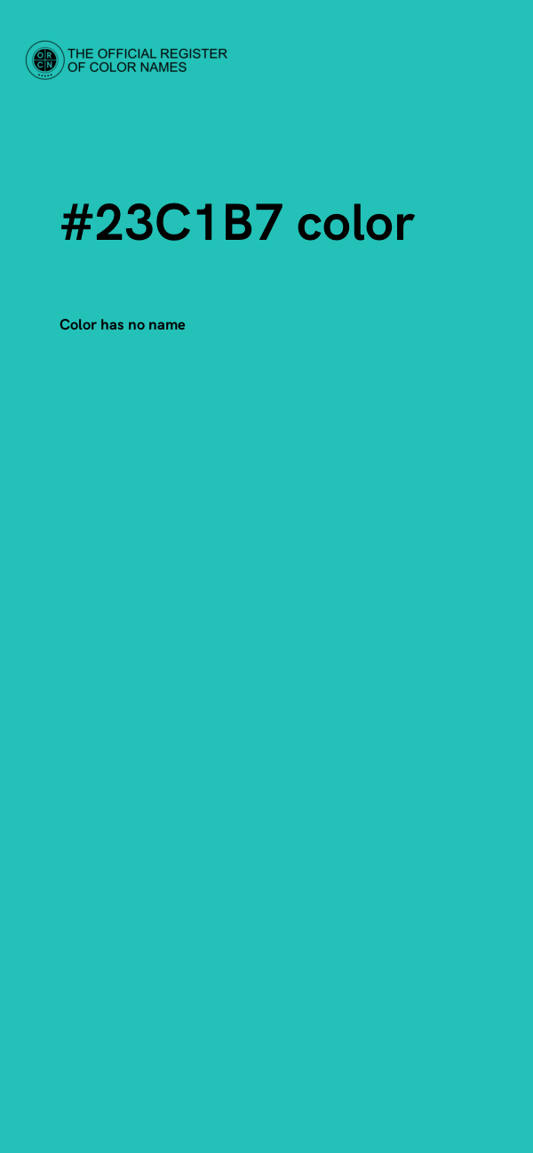 #23C1B7 color image