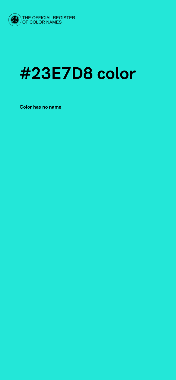 #23E7D8 color image