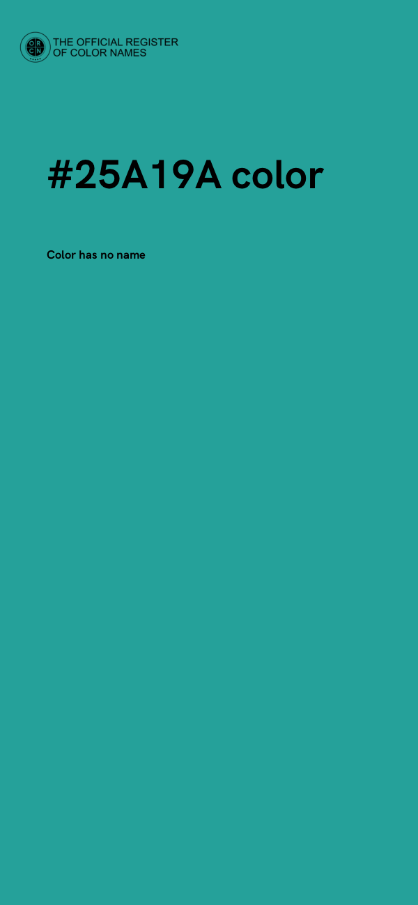 #25A19A color image