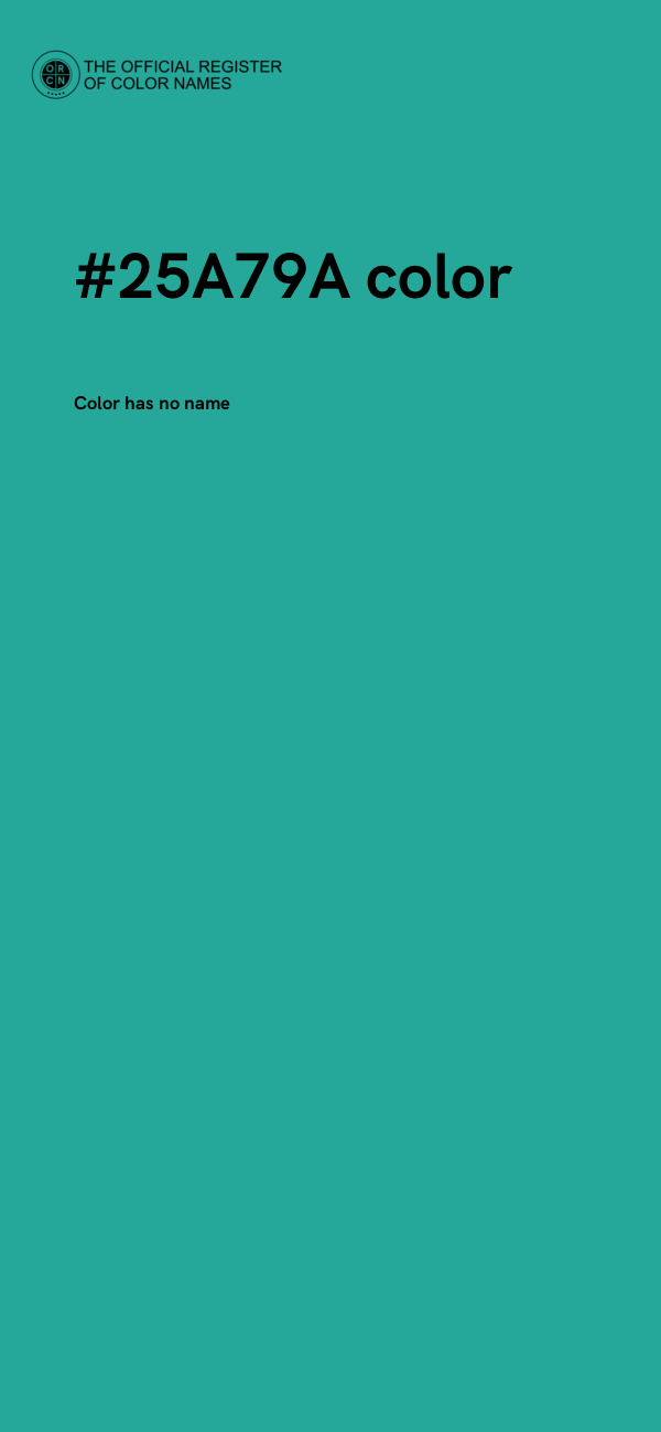 #25A79A color image