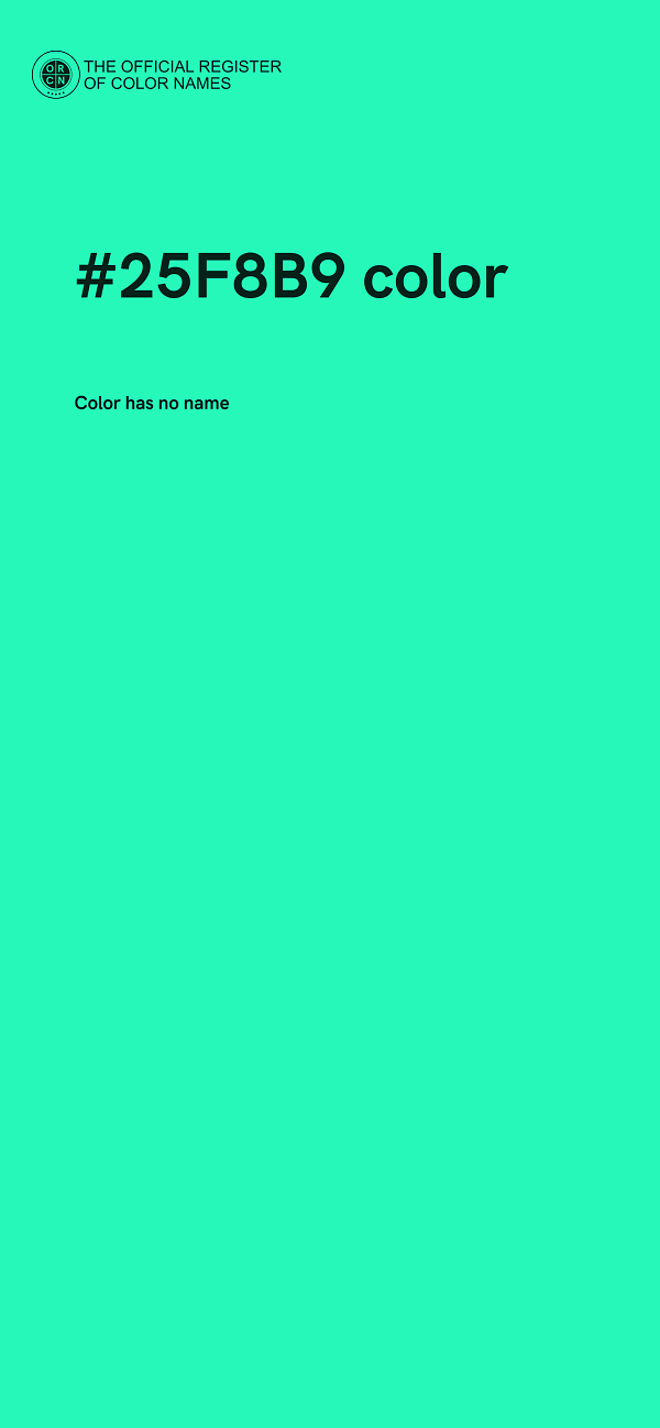 #25F8B9 color image