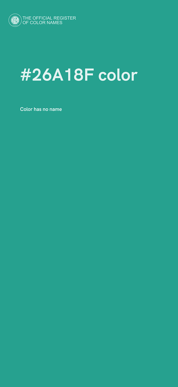 #26A18F color image