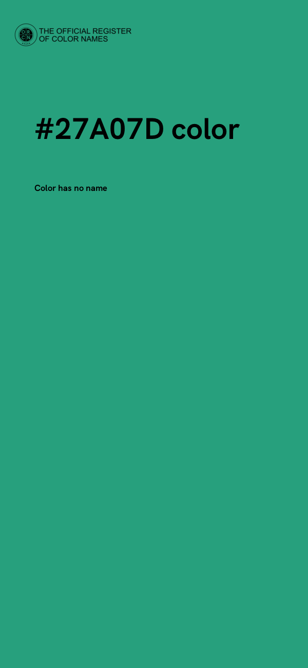 #27A07D color image