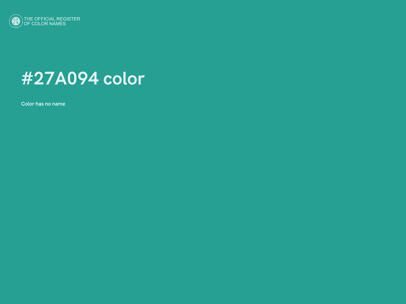 #27A094 color image
