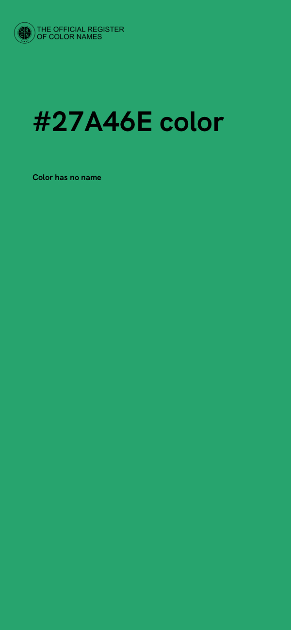 #27A46E color image