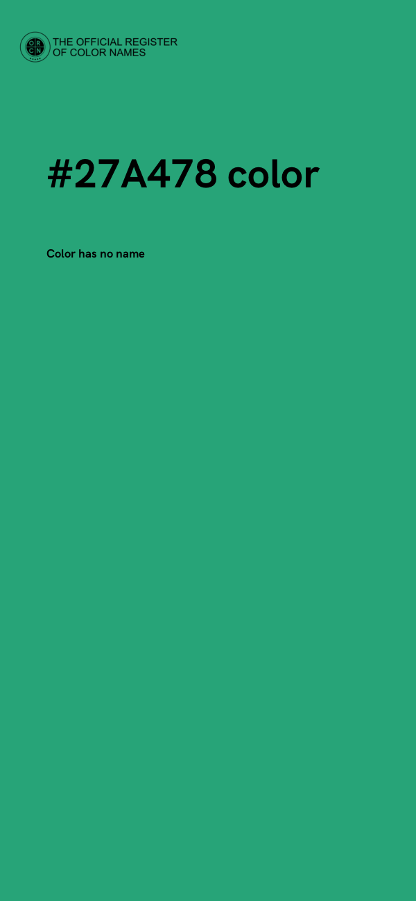 #27A478 color image