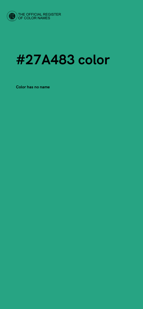 #27A483 color image