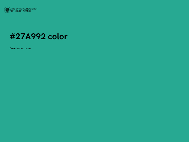 #27A992 color image