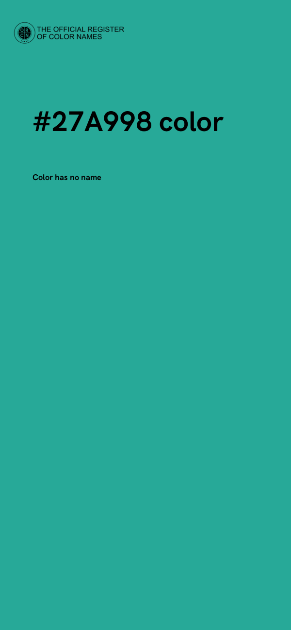 #27A998 color image