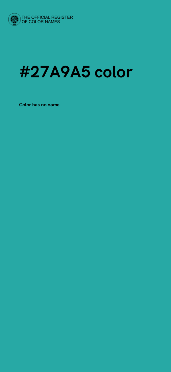 #27A9A5 color image
