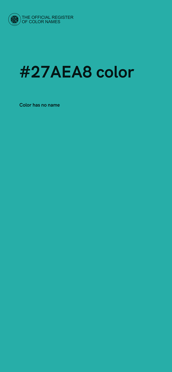 #27AEA8 color image