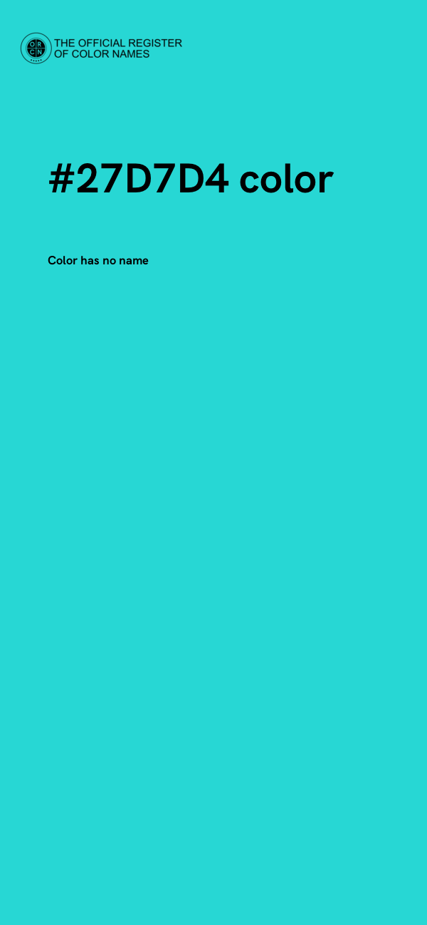 #27D7D4 color image